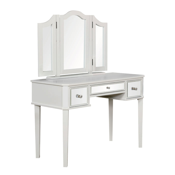 Myler Contemporary 2-Piece Mirrored Multi-Drawer Vanity Table Set
