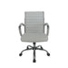 Straight-facing white swivel chair against a white background. The standard height square back has channel tufting.