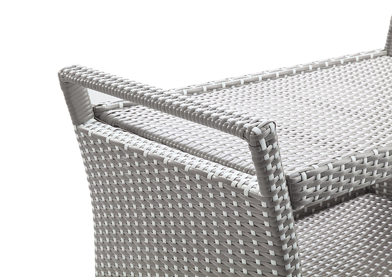 Shea Light Grey Wicker Outdoor 2-Piece Bar Cart and Towel Hamper Set