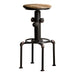 Semaine Antique Black & Copper Accented Swivel Bar Stools (Set of 2)