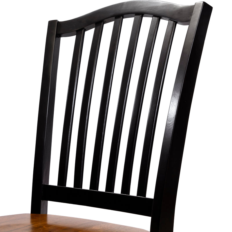 Mayville Country Style Black & Antique Oak Finish Dining Chairs