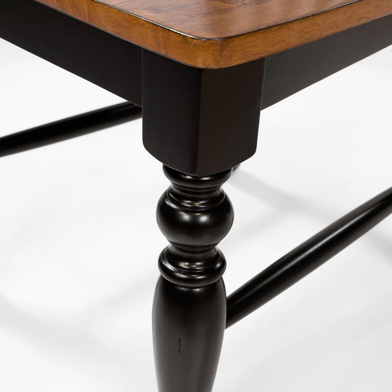 Mayville Country Style Black & Antique Oak Finish Dining Chairs