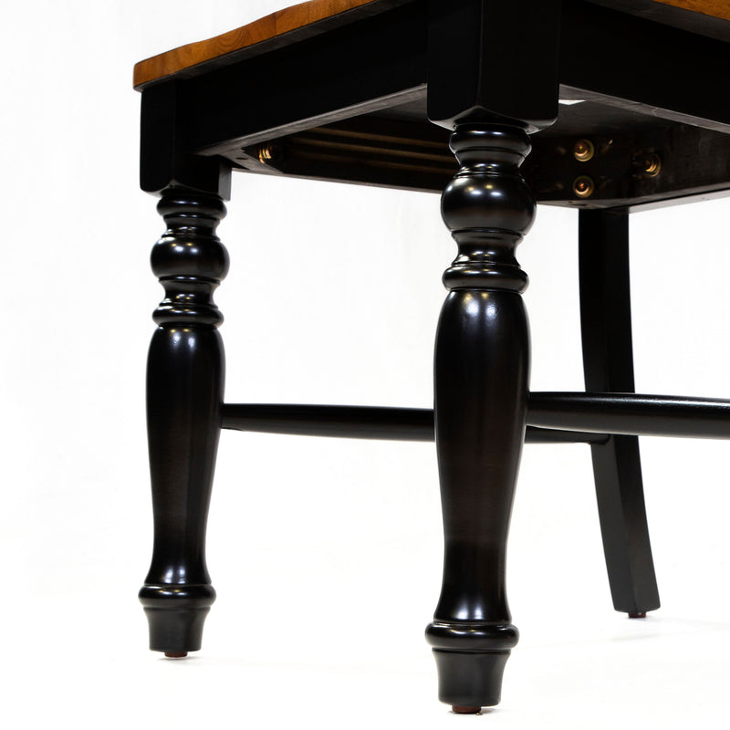 Mayville Country Style Black & Antique Oak Finish Dining Chairs