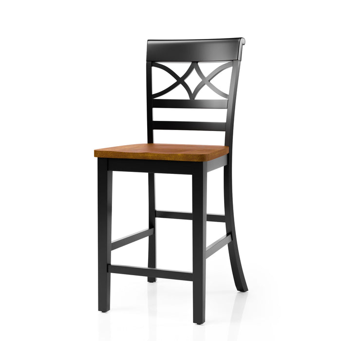 Smeaton Cherry Finished Country Counter Height Chairs (Set of 2)