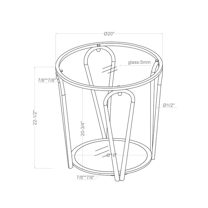 Dimensions for side table.