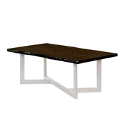 Lloyd Dark Oak & White Live Edge Eco-friendly Rubberwood Coffee Table
