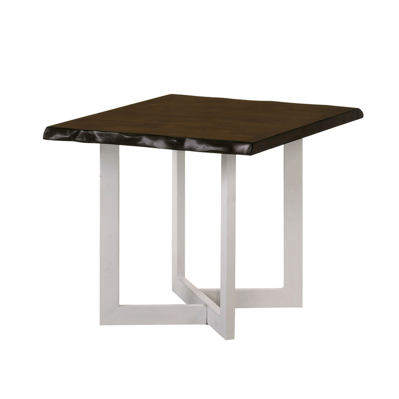Lloyd Dark Oak & White Live Edge Eco-friendly Rubberwood Side Table