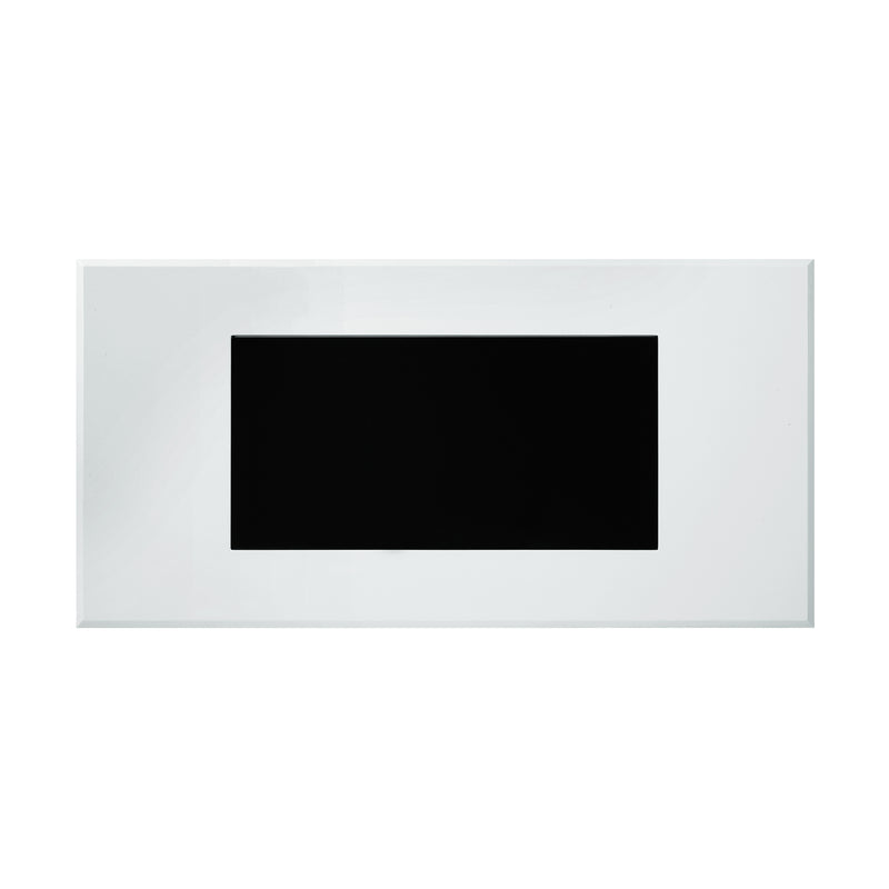 Romero Modern High Gloss White and Black Tempered Glass Coffee Table