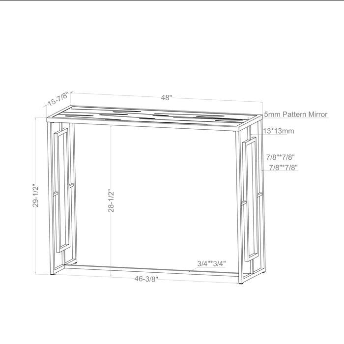 Dimensions of a sofa table.
