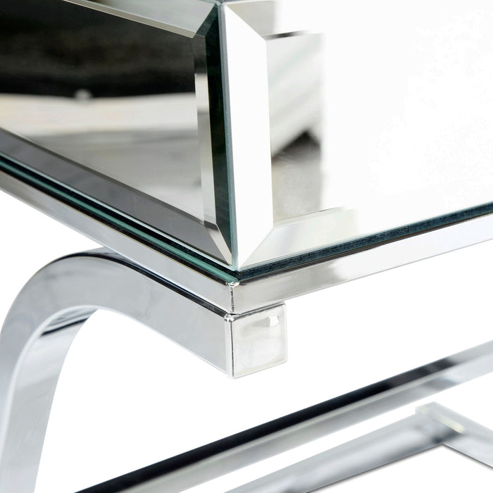 Pellias Glam Beveled Mirror Paneled Coffee Table