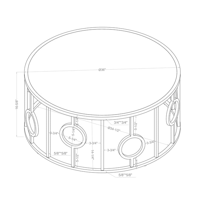 Dimensions of a round coffee table.