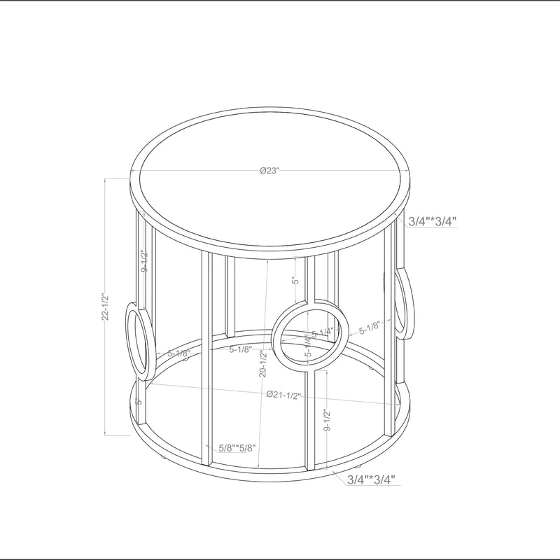 Dimensions of a round side table.