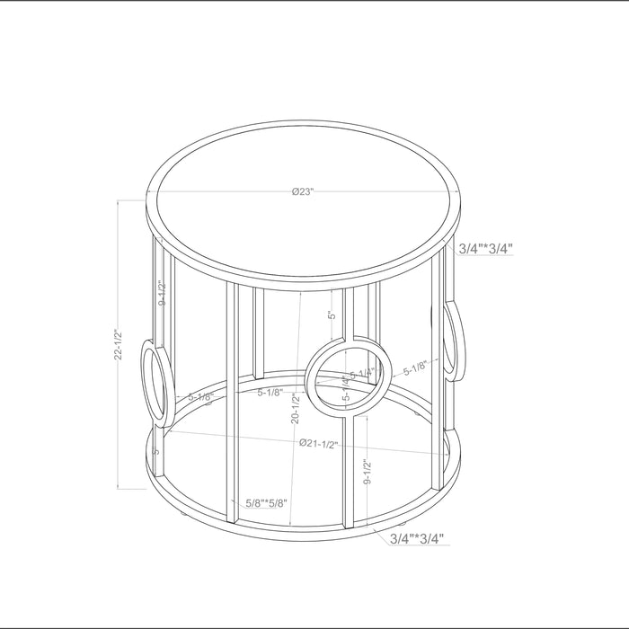 Dimensions of a round side table.