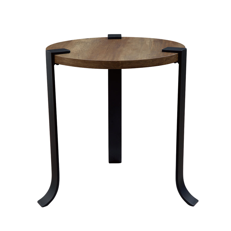 Reese Black Bracketted & Tri-leg Round 3-Piece Living Room Table Set