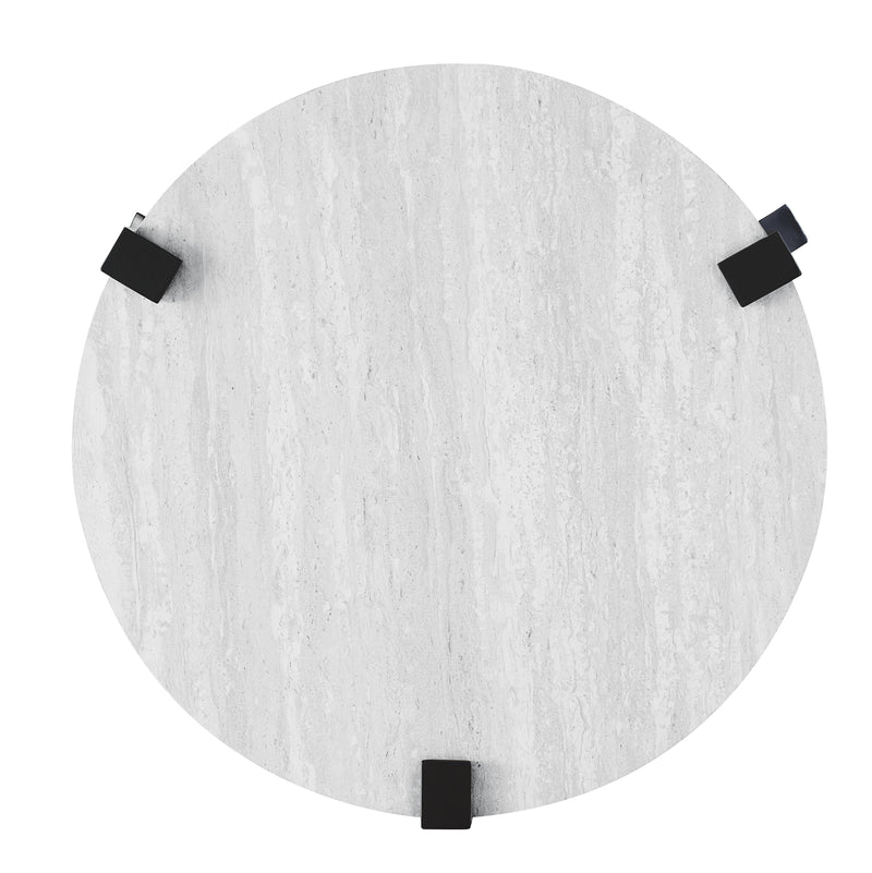 Reese Black Bracketted & Tri-leg Round 3-Piece Living Room Table Set