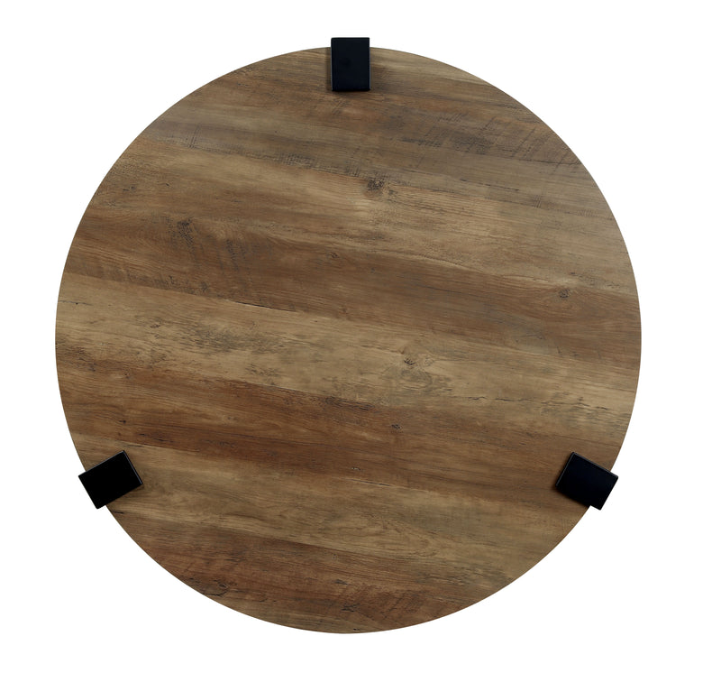 Reese Black Bracketted & Tri-leg Round 3-Piece Living Room Table Set