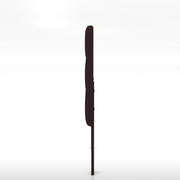 Side view of a purple flax flannelette upholstered headboard.