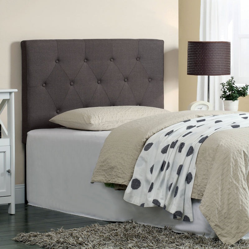 Corbin Button-Tufted Gray Fabric Upholstered Headboard