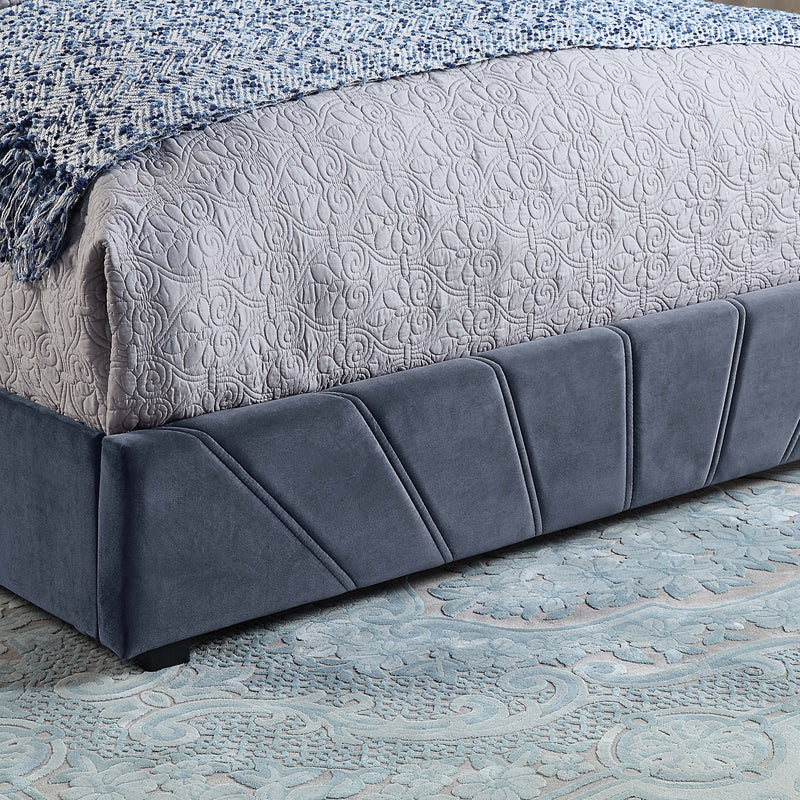 Camerota Glam Fabric Upholstered 4-drawer Storage Platform Bed