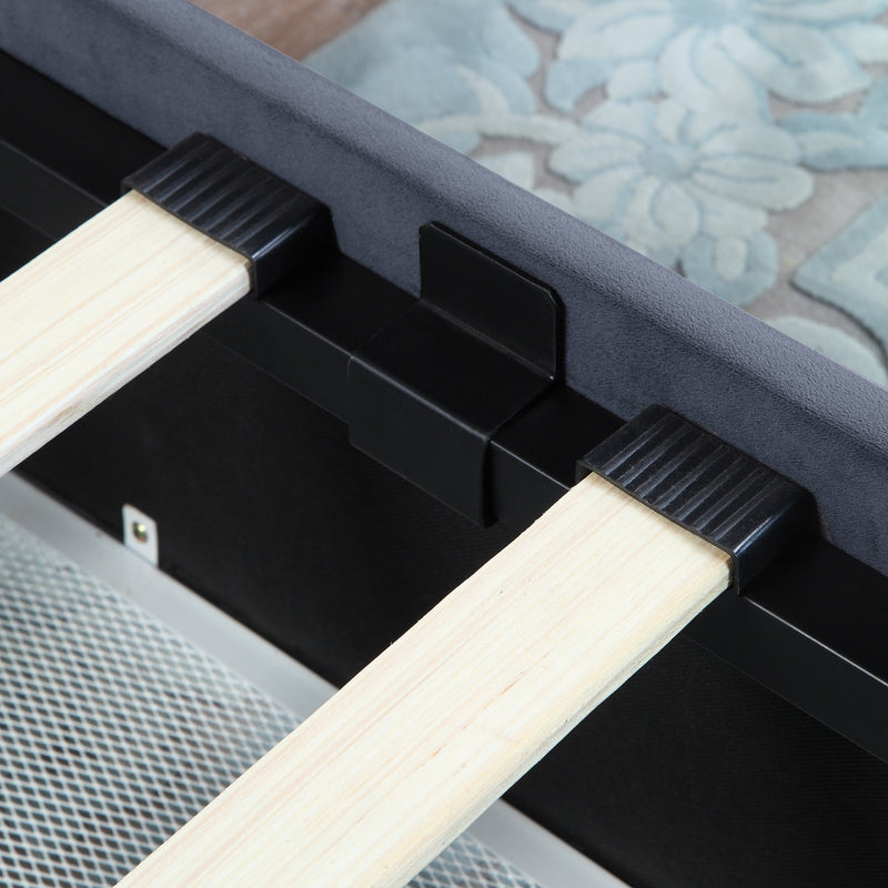 Camerota Glam Fabric Upholstered 4-drawer Storage Platform Bed