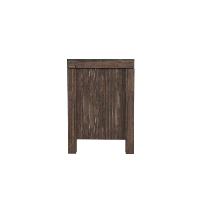 Nora Wire Brushed Rustic Brown Bar Handle 2-Drawer Nightstand