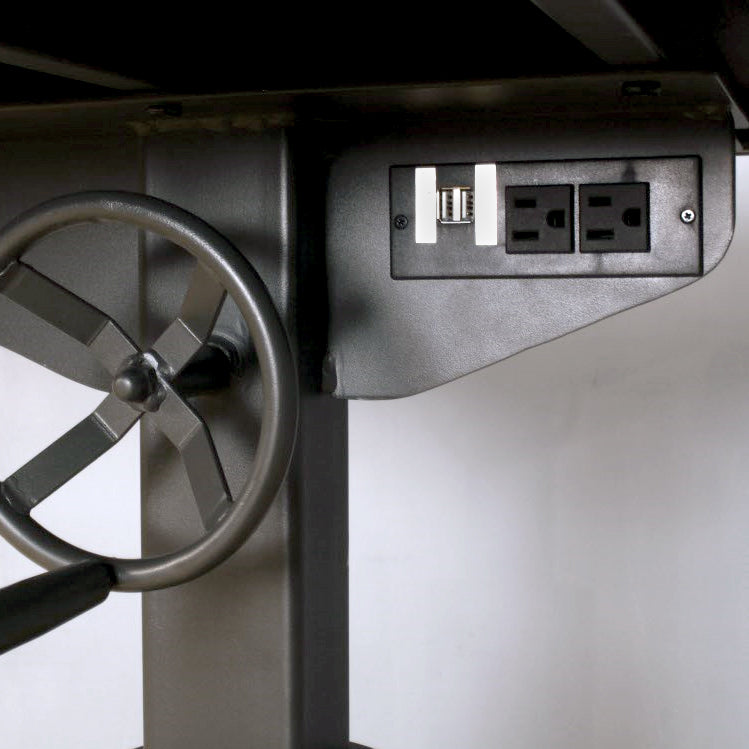 Promise Industrial Black and Rustic Oak 48" Adjustable Standing Desk