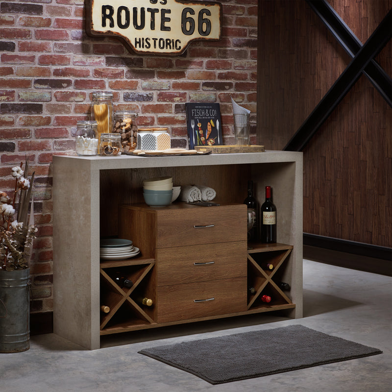 Jessen Industrial Concrete-Like Multi-Storage Buffet