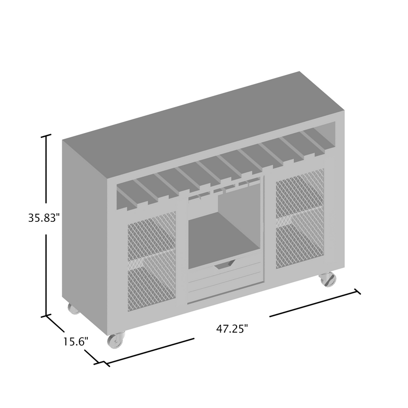 Montford Urban 10-Bottle Mobile Wine Bar Cabinet with Removable Crate