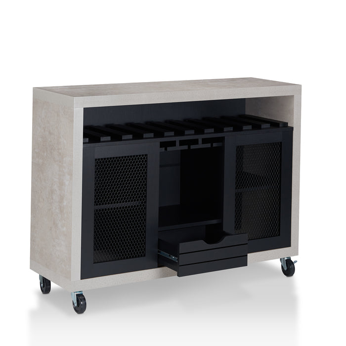 Montford Urban 10-Bottle Mobile Wine Bar Cabinet with Removable Crate
