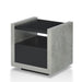 Tatro Black Concrete-Like Elevated Base End Table with Hidden Drawe