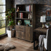 Jarlin Rustic Reclaimed Oak 6-shelf Drawer & Cabinet 70-inch Bookcase