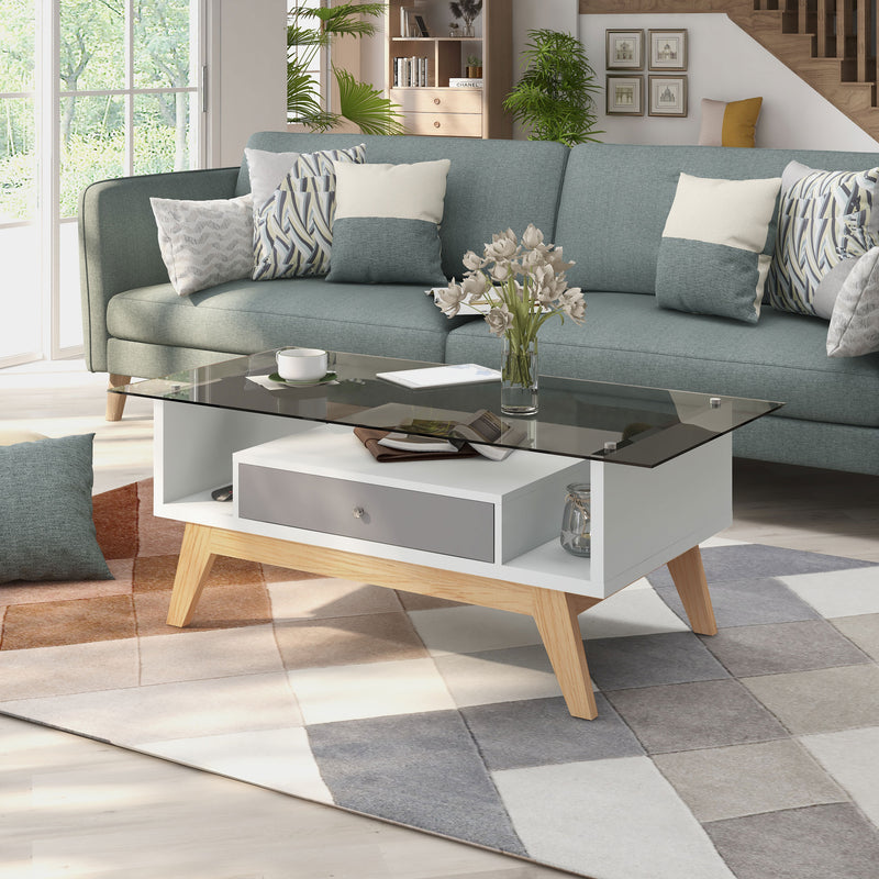 Sepulveda Transitional Single-Drawer Coffee Table