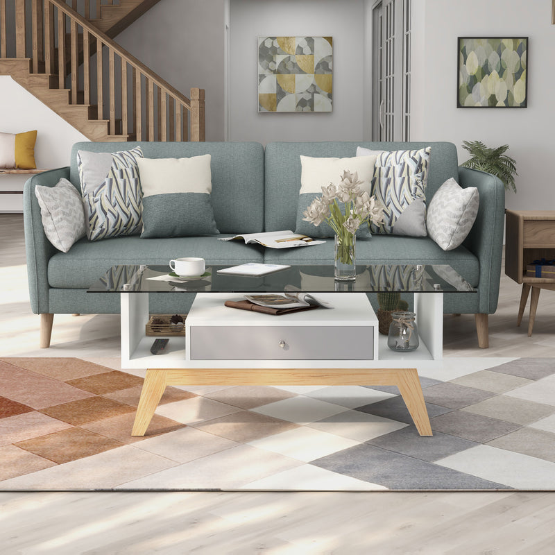 Sepulveda Transitional Single-Drawer Coffee Table