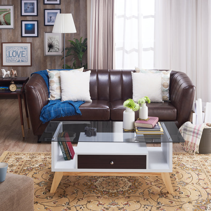 Sepulveda Transitional Single-Drawer Coffee Table