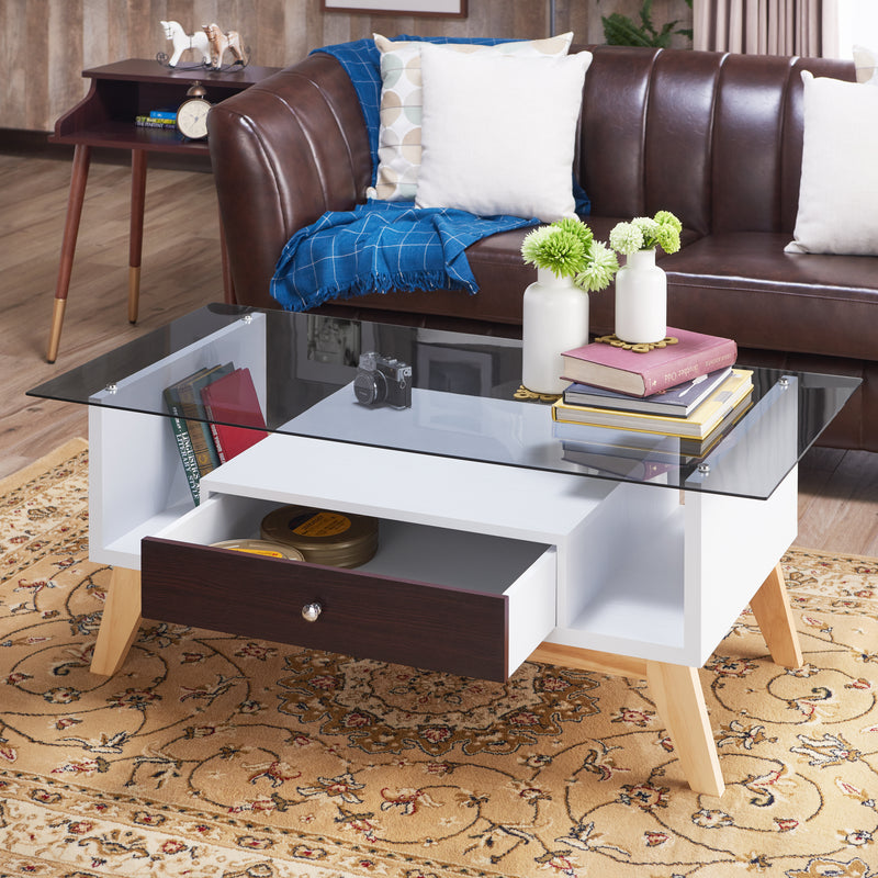 Sepulveda Transitional Single-Drawer Coffee Table