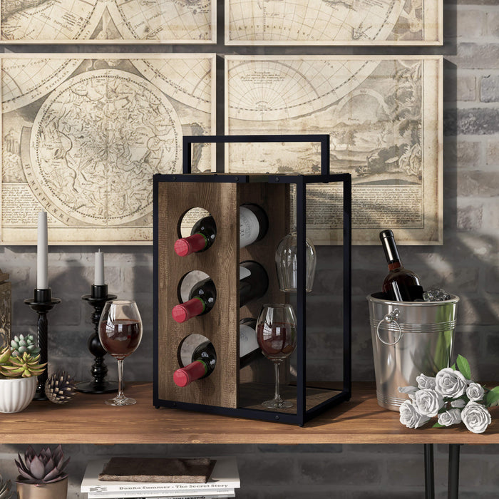 Harvan Industrial Reclaimed Oak Wine Rack