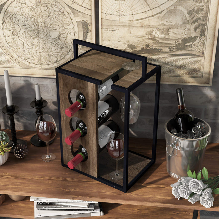 Harvan Industrial Reclaimed Oak Wine Rack