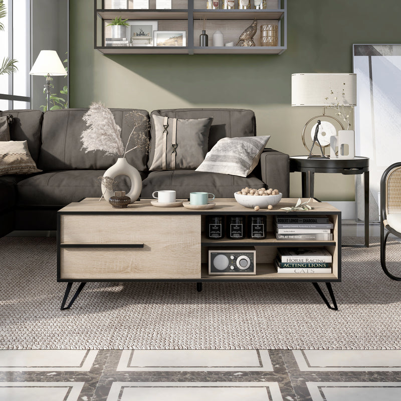 Evermore Modern Natural Oak Coffee Table