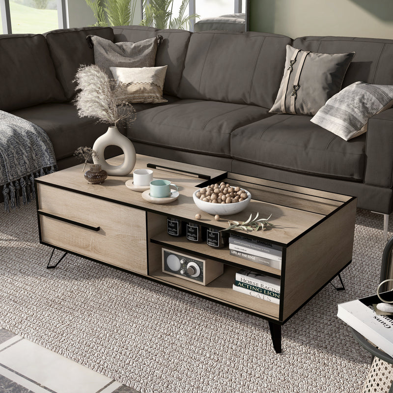 Evermore Modern Natural Oak Coffee Table