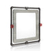 Right-angled industrial vintage grey oak square mirror on white background
