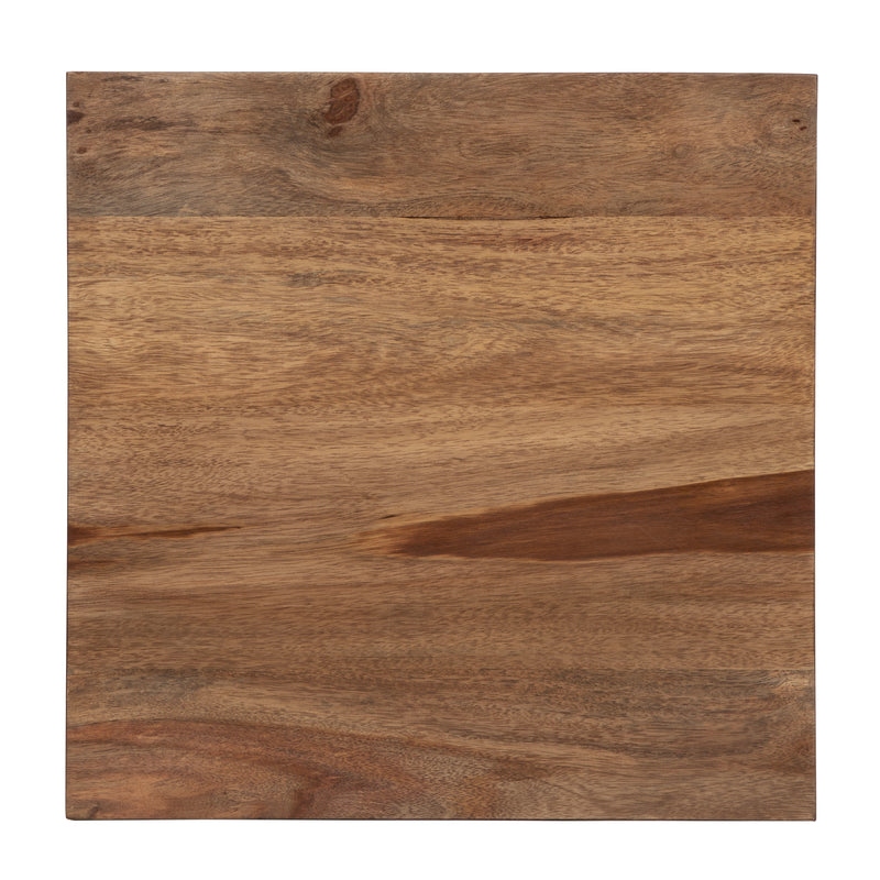 Grain markings on rustic natural tone wood top of bar stool on a white background