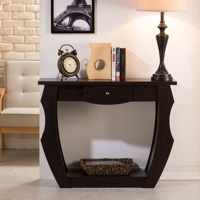 Parcilla Walnut Multi-Functional Single-Drawer Hallway Console Table