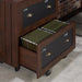 Gana Vintage Walnut Plank Style Brass Cup 2-Drawer Mobile File Cabinet