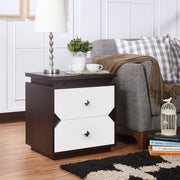 Terrance Contemporary Walnut/White End Table