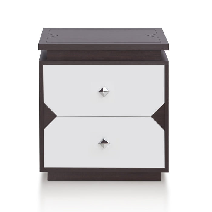 Terrance Contemporary Walnut/White End Table