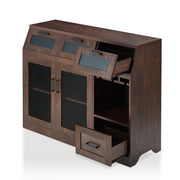 Masika Brown Buffet with Chalkboard Panel Drawers & Wire Mesh Cabinets