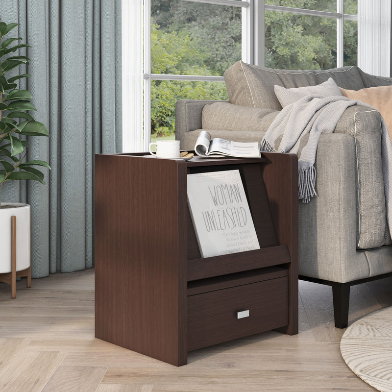 Lenida Transitional Style Walnut Finish End Table