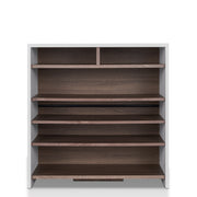 Trentino Chestnut Brown and White 6-Shelf Shoe Rack (Fits 14-Pairs)
