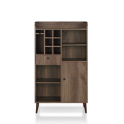 Coughman Distressed Walnut 6-Bottle Wine Slot & Stemware Cabinet