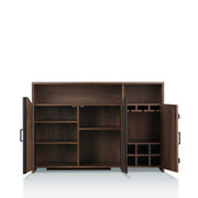 Rosarita Distressed Walnut and Black Saloon Door 6-Bottle Wine Cabinet